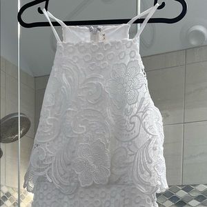 White midi bachelorette dress- size small- it’s form fitting and comfortable!